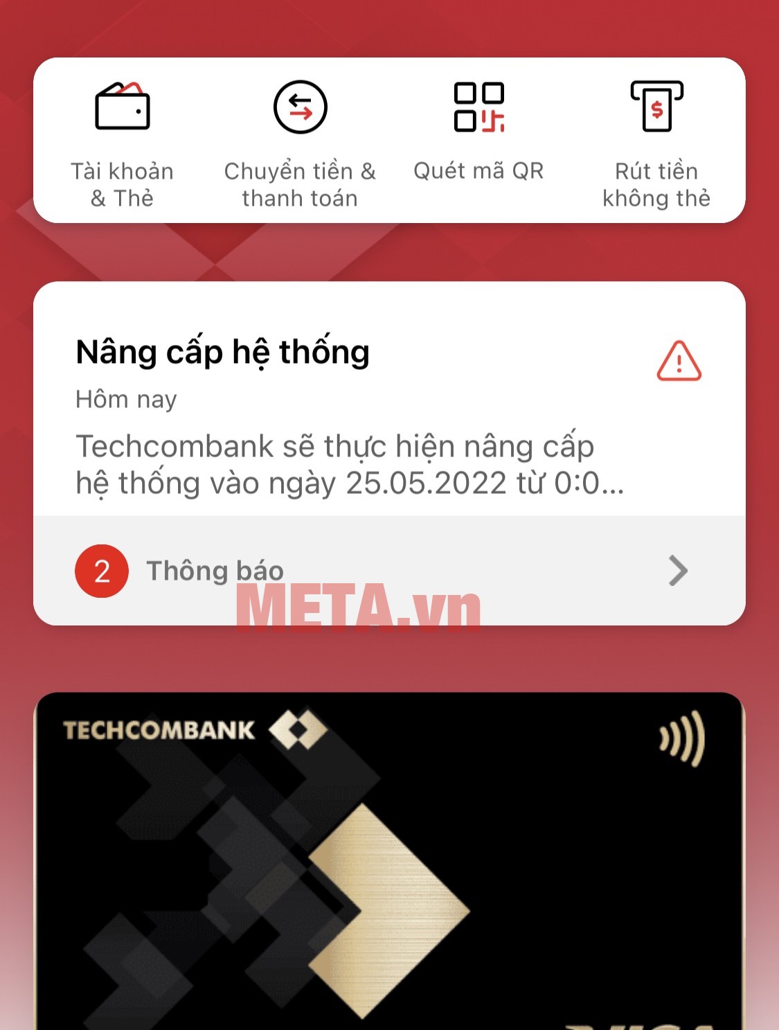 Rút tiền không cần thẻ Techcombank