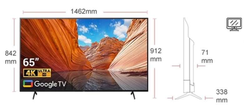 Kích thước TV 65 inch