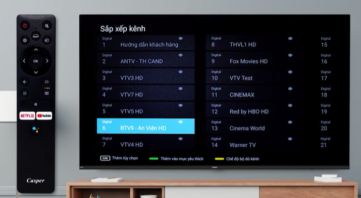 Dò kênh tivi Casper tự động