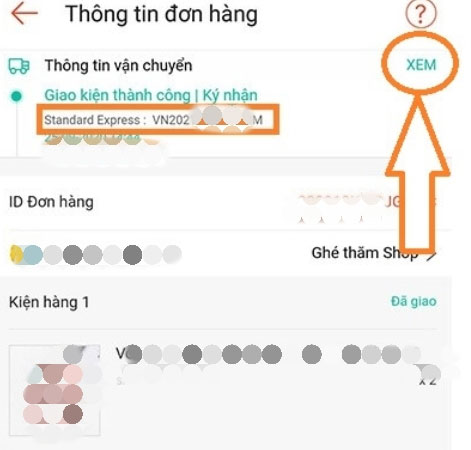 Cách tra cứu đơn hàng Standard Express