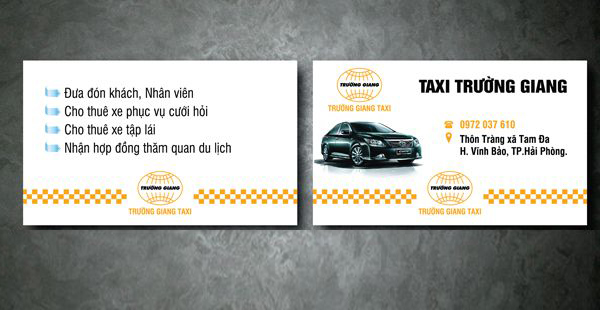 Danh thiếp taxi gia đình mẫu 3