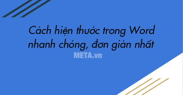 Cách hiển thị thước trong Word