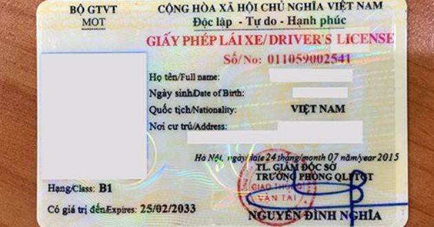 Các loại giấy phép lái xe