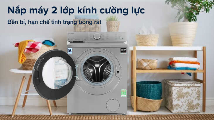 Nắp kính được làm bằng kính cường lực 2 lớp siêu bền.