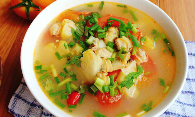 Canh ngao dứa nấm