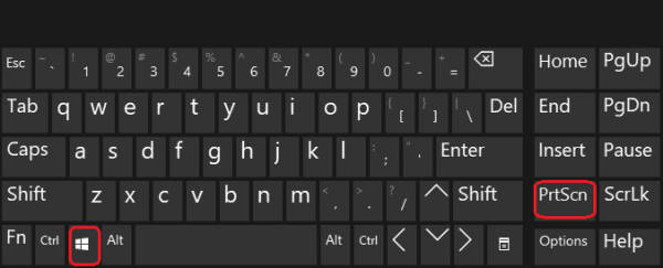 Phím tắt để quay màn hình máy tính với Windows + PrtScr
