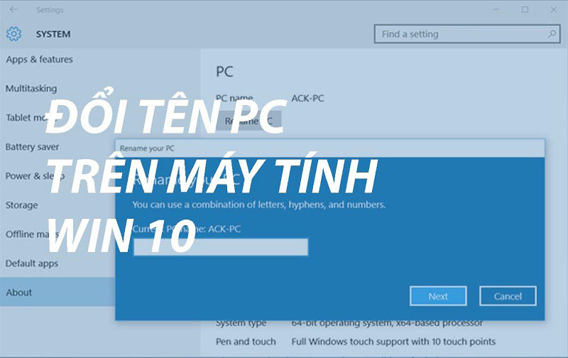 Hướng dẫn cách đổi tên máy tính Windows 10 đơn giản nhất