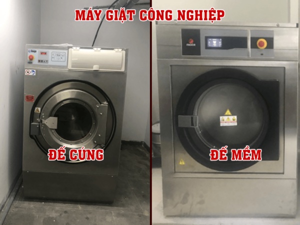 Máy giặt công nghiệp đế cứng và đế mềm