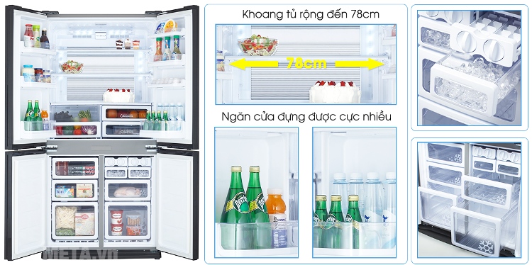 Tủ lạnh 4 cánh 678 lít Sharp SJ-FX680V-ST