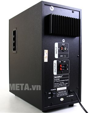 Loa SoundMax A-2118 thiết kế loa siêu trầm có cụm nhôm tản nhiệt ở phía sau 