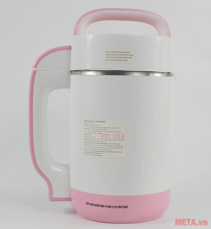 Máy làm sữa đậu nành Supor DJ13B-W42GVN thiết kế tay cầm bằng nhựa chống nóng.
